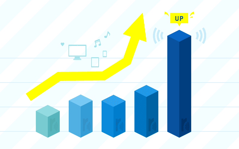 ラジコにおける月間ユニークユーザ数増加のイメージ